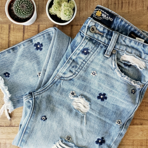 Lucky Brand Denim - Lucky Brand Embroidered Slim Boyfriend Denim